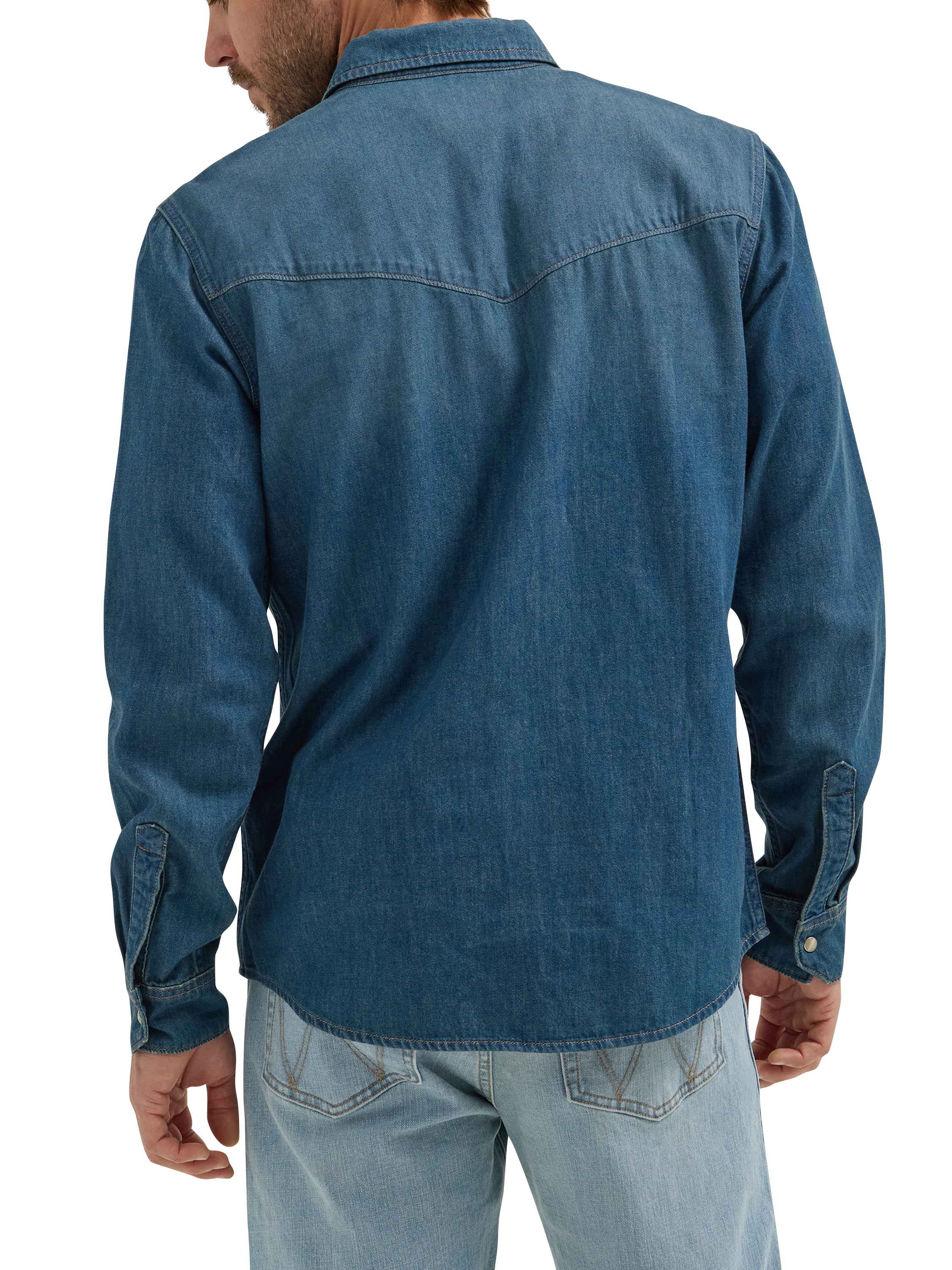 Wrangler® Men's Regular Fit Long Sleeve Denim Shirt, S-2XL