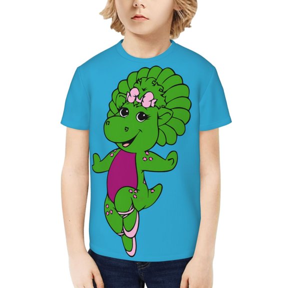 Barney And Friends T-Shirt for Boys Girls Youth, 3D Printed Graphic T-Shirts Short Sleeve Summer Casual Tee Shirts for Kids