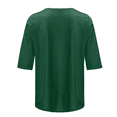 thumbnail image 2 of Summer Tops for Women Casual Fashion Solid Color Loose Crewneck Half Sleeve T-Shirt Top Ladies Crew Neck Pullover Mid Sleeve Tee Shirts Blouse, 2 of 4