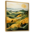 thumbnail image 2 of Designart "Yellow And Green Pastoral Bold horizon VII" Countryside Floater Framed Canvas Print, 2 of 7