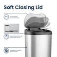 thumbnail image 4 of Nine Stars Automatic Kitchen Trash Can, 13.2 Gallon Stainless Steel, Motion Sensor Hands free Soft Close Lid Garbage Bin, Silver, 4 of 7