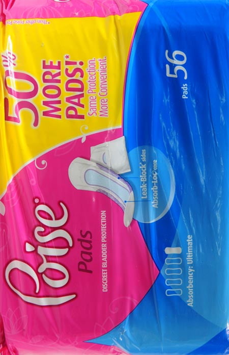 Poise Ultimate Absorbency Pads, 56ct