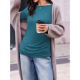 thumbnail image 6 of Weardear 3 Packs Maternity Tops Long Sleeve Boat Neck Pregnancy Tunic T Shirts Side Ruched Casual Pregnant Clothes, 6 of 6