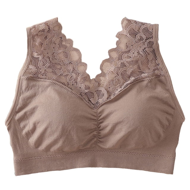 unbranded 1Ud Strap Bralette Khaki Con Removible Y Antideslizante Para Mujer Cómodo Y Transpirable