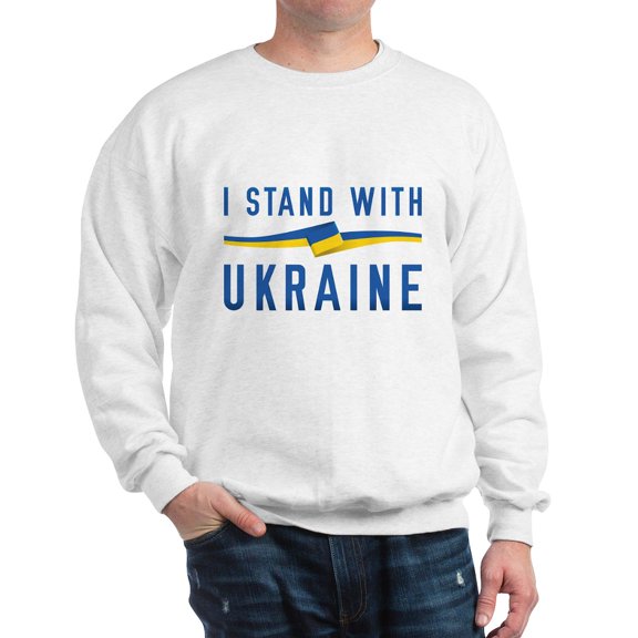 CafePress - I Stand With Ukraine Sweatshirt - Crew Neck Sweatshirt