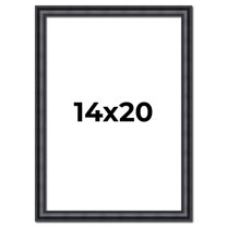 14x20 Frame Black Real Wood Picture Frame Width 1.25 inches | Interior Frame Depth 0.5 inches |