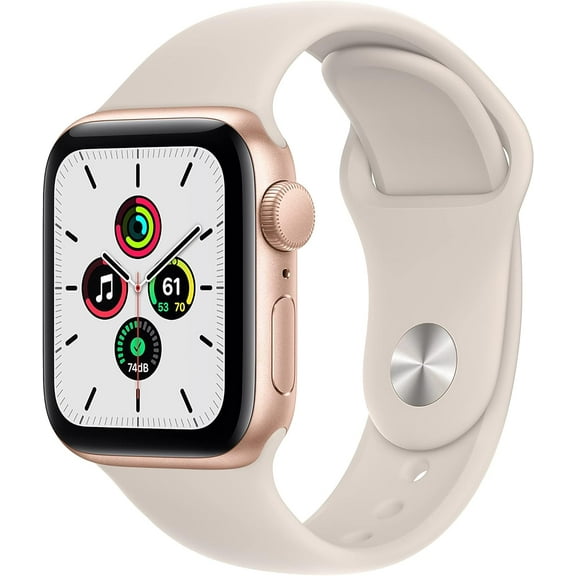 Restored Apple Watch Series SE 44MM Rose Gold - Aluminum Case - GPS + Cellular - Pink Sand Sport Band (Refurbished)