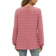 thumbnail image 3 of Fantaslook Blouses for Women Crewneck Long Sleeve Tops Chiffon Pom Pom Shirts Fall Casual, 3 of 8