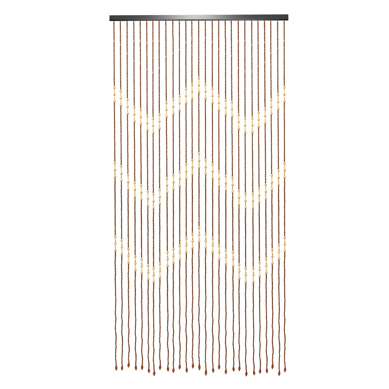 27 Lines Retro Wood Door-mounted Bamboo Bead Curtain String Door Curtains Beaded Wooden Curtain Fit for Doorway