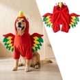 thumbnail image 3 of Parrot Shaped Pet Hooded Costume, Funny 3D Pet Cosplay Outfit With Colorful Wing Decor For Small Medium Large Dogs,Halloween Thanksgiving Party Pet Dress‑Up Clothes(Red-M), 3 of 5