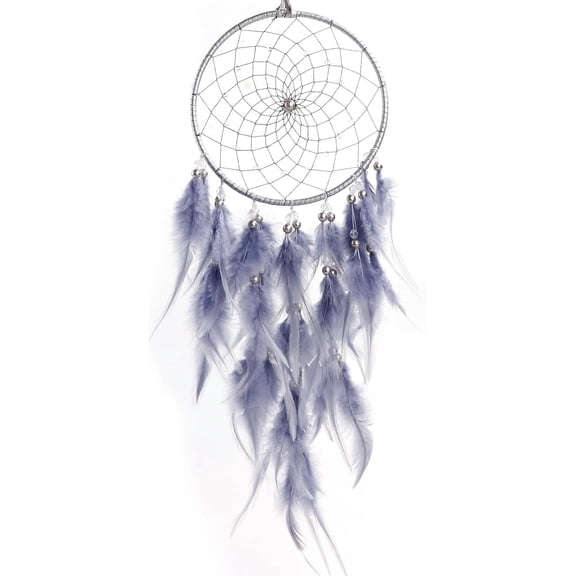 DEWEL Dream Catcher with Purple Feathers, Handmade Feather Dreamcatchers Wall Hanging for Girls Kids Bedroom Home Decor Wedding Ornament Craft Gift