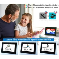 19 Alarms Digital Talking Clock for Seniors, Loud Voice with Time & Date, 20 Custom Reminders, Auto DST, 10-Level Dimmer, Sleep Trainer, Speaking Calendar Clock, Remote Control