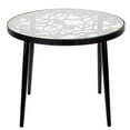 thumbnail image 3 of LeisureMod End Table in Aluminum with Tempered Glass Top and Floral Cutout Design Painted Finish Indoor and Outdoor Use for Modern Home, Patio, Backyard, Living Room Devon Collection in Black, 3 of 11