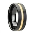 thumbnail image 3 of VIVALDI Black Ceramic Wedding Band With Yellow Gold Groove - 6mm - 8mm, 3 of 4