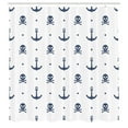 thumbnail image 3 of Ambesonne Ocean Shower Curtain, Anchors and Skulls Bones, 69"Wx84"L, Navy Blue, 3 of 5
