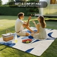 thumbnail image 5 of Fsddascl Retro Blue Floral Outdoor Rug for Patio/Deck/Porch, Non-Slip Large Area Rug 4 x 6 Ft, Spring Seasonal Botanical Blooms Indoor Outdoor Rugs Washable Area Rugs, Reversible Camping Rug Carpet, 5 of 5