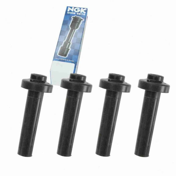 4 pc NGK 58909 Ignition Coil Boots for 02508 114031 2508 35-7002 36-2020 50007 50007-1 671-4049 702424 727424 SPB110 SPP47 SPP47E Direct Spark Plug Wire