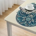 thumbnail image 4 of BANET Linen Cotton Table Runner Dresser Scarves, Flower Rectangle Tablecloths for Dining Wedding , Indian Ethnic White, 4 of 7