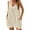 Beige, variant on UVN Summer Swimsuit Coverups for Women Bathing Suit Ladies Pom Pom Beach V Neck Tank Dress with Pockets