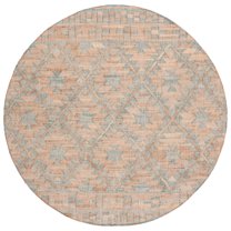 SAFAVIEH Kilim Balfour Tribal Area Rug, Blue/Natural, 7' x 7' Round