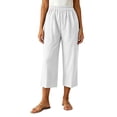 thumbnail image 3 of Nugftut Capri Pants for Women Elastic Waisted Capris Lightweight Loose Summer Beach Vacation Casual Pants, 3 of 6