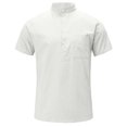 thumbnail image 3 of Durtebeua Men's T-Shirts Men's Loose Fit Heavyweight Short-Sleeve Pocket T-Shirt White,XL, 3 of 7