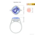 thumbnail image 4 of ANGARA Natural Claw-Set Cushion 4.5 ct Tanzanite Cocktail Halo Ring in 14K White Gold for Women (Size-10mm) | December Birthstone, Anniversary, Jewelry Gift for Women | Natural Tanzanite Ring, 4 of 8
