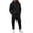 01#Black, variant on Men's Quarter Zip Cargo Tracksuit Two Piece Outfit Multi Pockets Hoodie and Jogger Pants Drawstring Casual Athletic Set XL