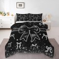 thumbnail image 2 of Erosebridal Bling Bowknot Bedding Full Comforter Set, Chic Bow Down Comforter, Glitter Starry Sky Decor, Reversible, 2 of 7