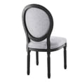 thumbnail image 3 of Modway Arise Vintage French Upholstered Fabric Dining Side Chair in Black Light Gray, 3 of 7