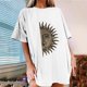 thumbnail image 5 of XZNGL Womens Fashion Casual Sun Moon Skull Print Round Neck Short Sleeve Top T-shirt, 5 of 9
