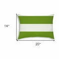 thumbnail image 3 of 14" X 20" Green And Ivory Blown Seam Striped Lumbar Indoor Outdoor Pillow, 3 of 8