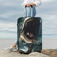 thumbnail image 3 of Lsque Wave Sailboat Shark Printed Luggage Cover, Travel Luggage Protector,Scratch and Dirt Resistant, Fits 18-32 Inch Luggage - Small, 3 of 9