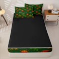 thumbnail image 4 of Homewish Wild Dino Zipper Queen Comforter Set with Fitted Sheet and 2 Pillowcases,Dinosaur Skeleton Zipper Bedding Set,Green Orange,Black Reversible,4pcs, 4 of 8