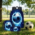 thumbnail image 5 of Soccer Printed Backpack Set for Boys,16in Bookbag for School,3 Pieces Daypack with Shoulder Bag & Pencil Case,Lightweight Backpacks for School Teens Students, 5 of 5
