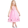 thumbnail image 3 of Flower Girls Dress Pink Sequin 3D Flowers 4 Years, 3 of 6