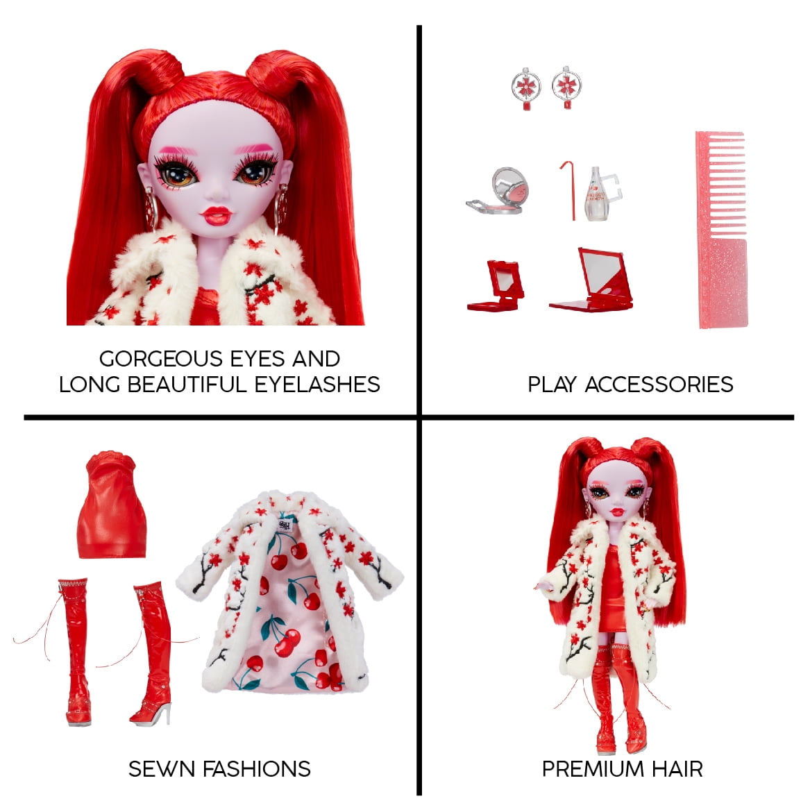Rainbow High Shadow High Rosie, Red Fashion Doll, Collectible