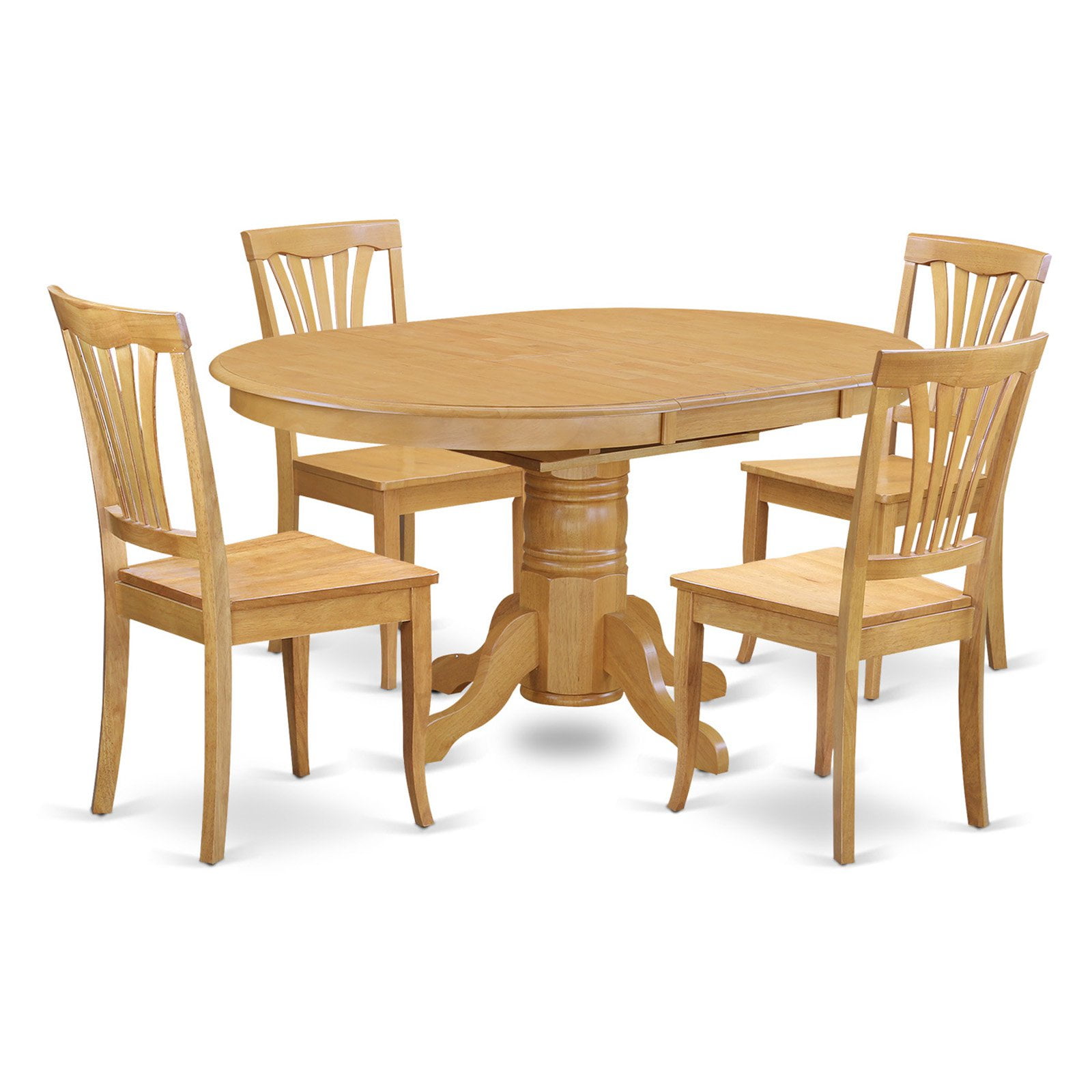 East West Furniture Avon 5 Piece Lath Back Dining Table Set