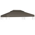 thumbnail image 1 of Parasol de repuesto para gazebo, 2 niveles, toldo en la parte superior, color topo, 1 of 6