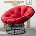 thumbnail image 7 of MeetLeisure Wicker Outdoor Patio Papasan Lounge Chair with Red Cushion, 7 of 7