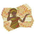thumbnail image 1 of Ambesonne African Place Mats Set of 4, Dancing Woman Hand Drawing, Standard Size, Green Red Yellow, 1 of 6