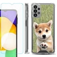 thumbnail image 1 of Shockproof Bumper Phone Case for Samsung Galaxy A23 5G, with Tempered Glass Screen Protector, by OneToughShield ® - Shiba, 1 of 3