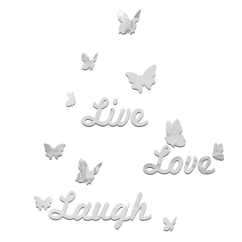 Follure Home Decor Live Laugh Love Quote Removable Wall Art Stickers Mirror Decal Diy Room Decor