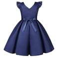 thumbnail image 3 of Kids Girls Dress Navy Dress Sleeveless Princess Party Dresses for Girls Primary School Graduation 9-10 Years, 3 of 4