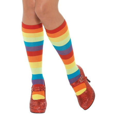 Rainbow Clown Socks Adult Costume Accessory
