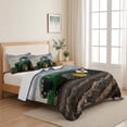 thumbnail image 5 of King Quilt Set 96''x106'', Farm Tractor Lightweight Bedspread Coverlet Set with 2 Pillow Shams, Green Truck Country Rustic Field Harvester Breathable All Season Quilt Bedding for Bedroom/Guest Room, 5 of 9