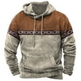 cllios Aztec Hooded Sweatshirts for Men Western Cowboy Hoodies Vintage