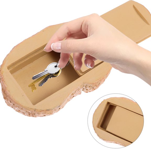 KALLORY Hidden Key Holder For Outside Key Hider Stone For Fake Rock Key Holder Key Hider For Office Resin Hider Garden Key Holder For Safe Hidden Secret Storage