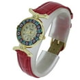 thumbnail image 3 of GlassOfVenice Murano Glass Millefiori Watch with Leather Band - Red, 3 of 5