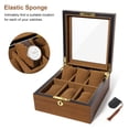 thumbnail image 6 of Uten Wood Watch Box, Watch Storage Case, Watch Organizer with Glass Display Lid for Men, 6 Slots, 6 of 12